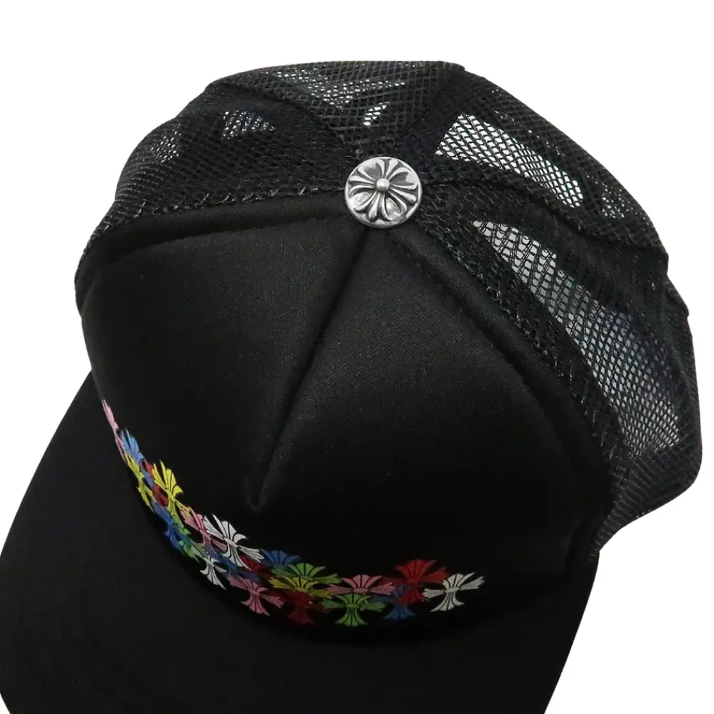 Chrome Hearts Multi Color Cross Cemetery Trucker Hat Black|Plus New