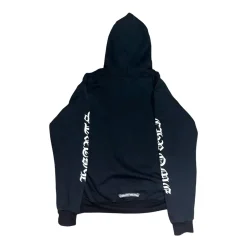 Chrome Hearts Vertical Logo Zip Up Hoodie Black|Plus New