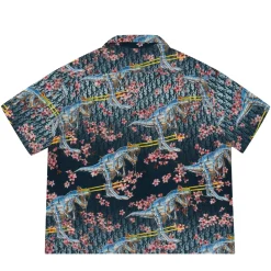 Dior x Sorayama Oblique Dinosaur Button Down Shirt Blue (SS19) ||Plus Hot