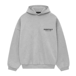 Essentials SS25 Light Heather Gray Fleece Hoodie ||Plus New