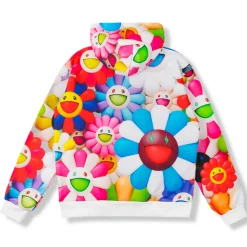 J Balvin x Takashi Murakami All Over Flowers Hoodie Multi ||Plus Outlet