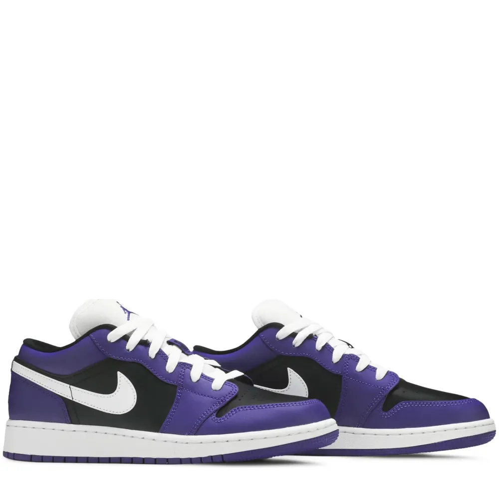 Jordan 1 Low Court Purple Black (GS) ||Plus New