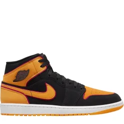 Jordan 1 Mid SE Black Vivid Orange (GS) ||Plus Discount