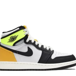Jordan 1 Retro High White Black Volt University Gold (GS) ||Plus Best