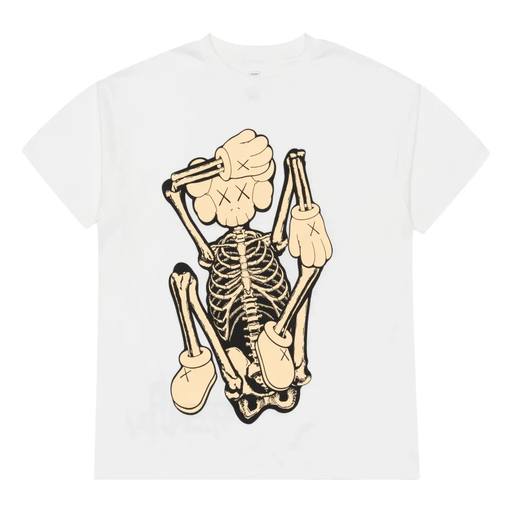 Kaws Skeleton New Fiction T-Shirt White | PLUS|Plus2 Best