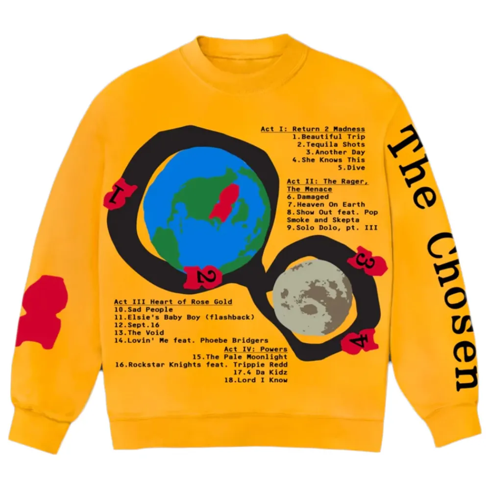 Kid Cudi x CPFM For MOTM III Beautiful Trip Crewneck Yellow ||Plus Sale