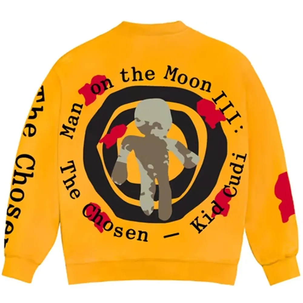 Kid Cudi x CPFM For MOTM III Beautiful Trip Crewneck Yellow ||Plus Sale