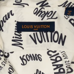 Louis Vuitton Cities Silk Button Down Shirt White ||Plus Online