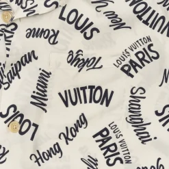 Louis Vuitton Cities Silk Button Down Shirt White ||Plus Online