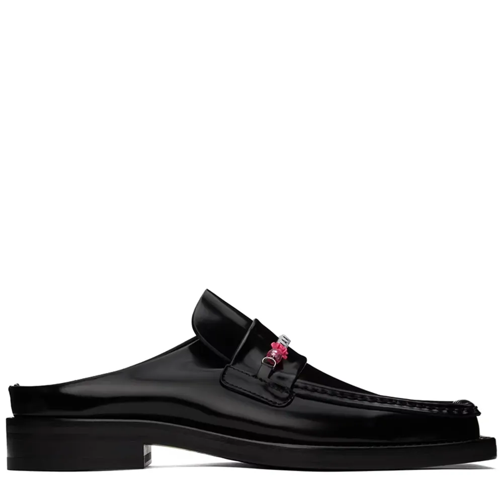 Martine Rose Black Beaded Square Toe Loafers|PlusJ Fashion