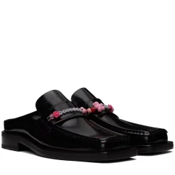 Martine Rose Black Beaded Square Toe Loafers|PlusJ Fashion