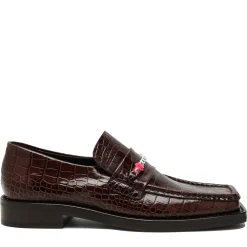 Martine Rose Brown crocodile-effect moccasin with beads | PLUS|PlusJ Discount