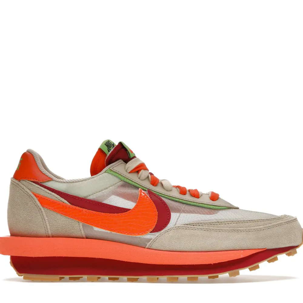 Nike LD Waffle Sacai CLOT Net Orange Blaze ||Plus Clearance