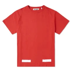 OFF-WHITE Brushed Diagonal S/S Tee Red ||Plus Outlet