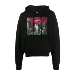 OFF-WHITE Caravaggio Painting Hoodie Black/Black ||Plus Hot