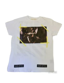Off-White Diagonal Yellow Caravaggio T-Shirt ||Plus Hot