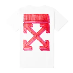 Off-White Marker S/S Slim Tee White/Red ||Plus Online