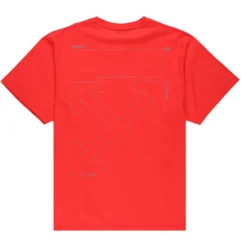 Off-White Red Unfinished Over T-Shirt ||Plus Discount