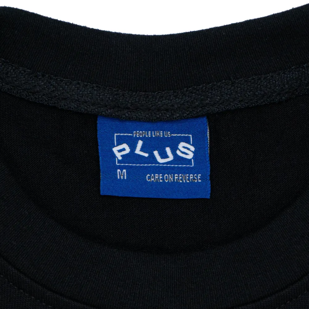 Plus Basic Spell Out Logo Heavyweight Tee Black | PLUS|Plus Basics Fashion