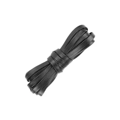 Black Luxury Leather w/ Silver Aglet Laces|Plus Basics Hot