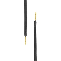 Black Luxury Leather w/ Gold Aglet Laces|Plus Basics Fashion