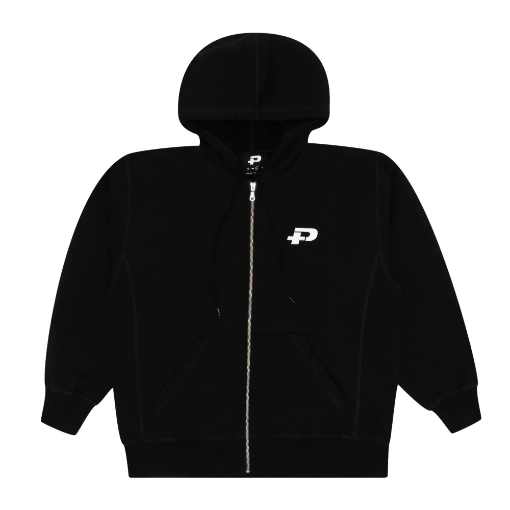 Plus Embroidered Logo Zip Up Hoodie Black | PLUS|Plus Basics Sale