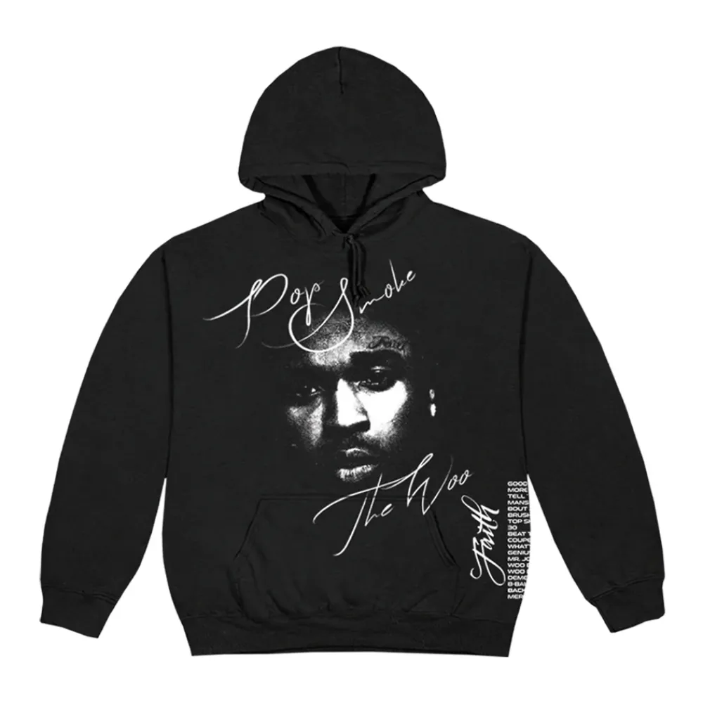 Pop Smoke x Vlone Faith Hoodie Black | PLUS|Plus2 Clearance