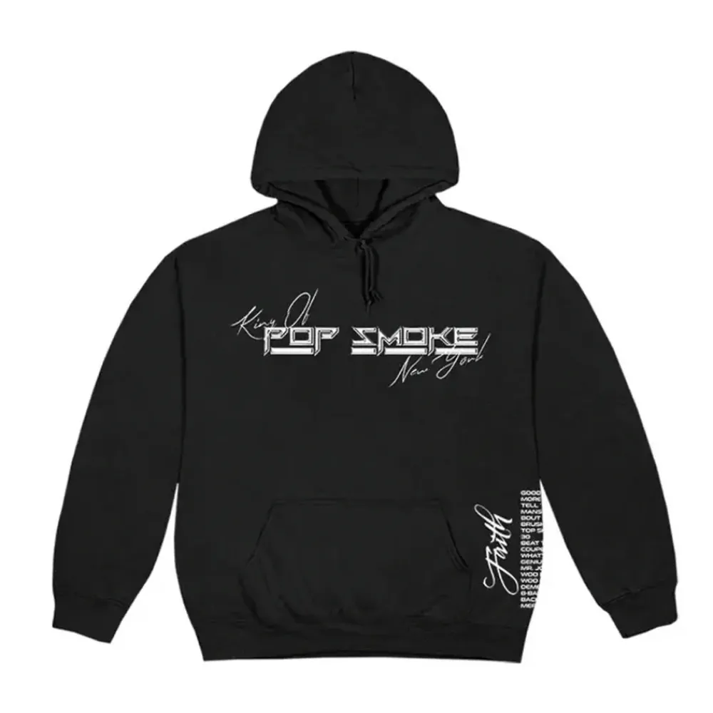 Pop Smoke x Vlone Faith King of New York Hoodie Black | PLUS|Plus2 Best