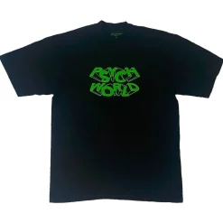 Psychworld Block Letter Tee Black|Plus Fashion