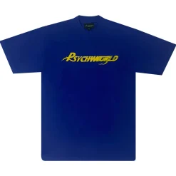 Psychworld Motion Logo Tee Blue/Yellow|Plus Outlet