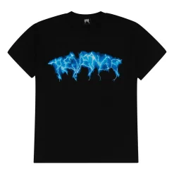 Revenge Blue Lightning Script Tee Black | PLUS|Plus2 Outlet