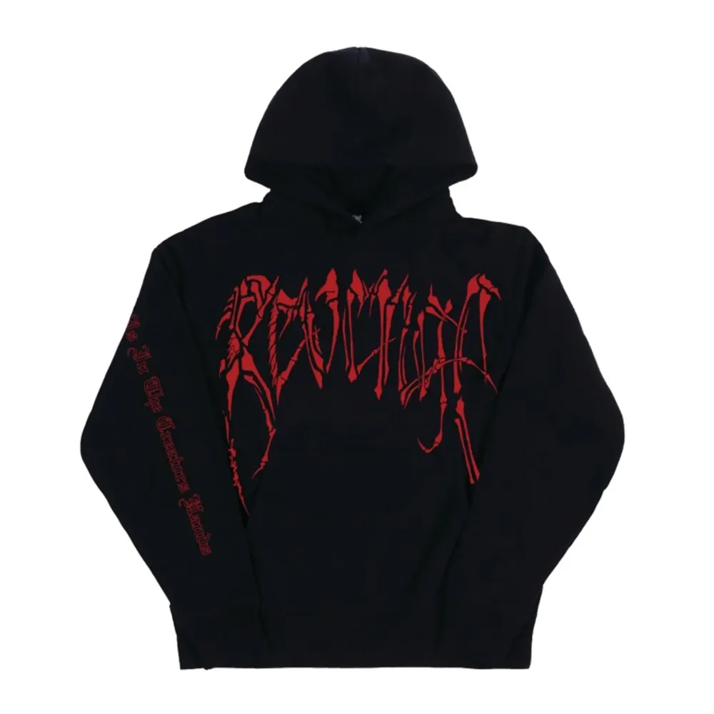 Revenge Bones Hoodie Black/Red|Plus2 Discount