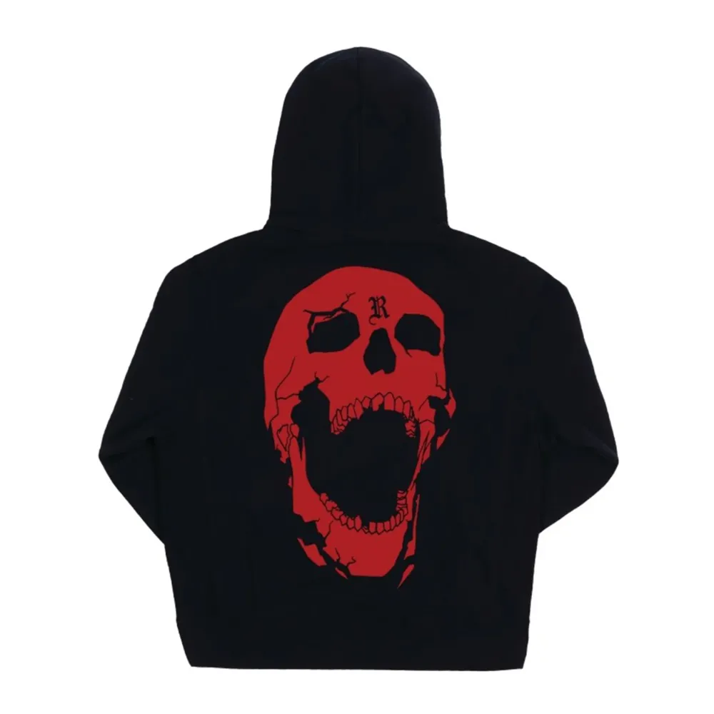 Revenge Bones Hoodie Black/Red|Plus2 Discount