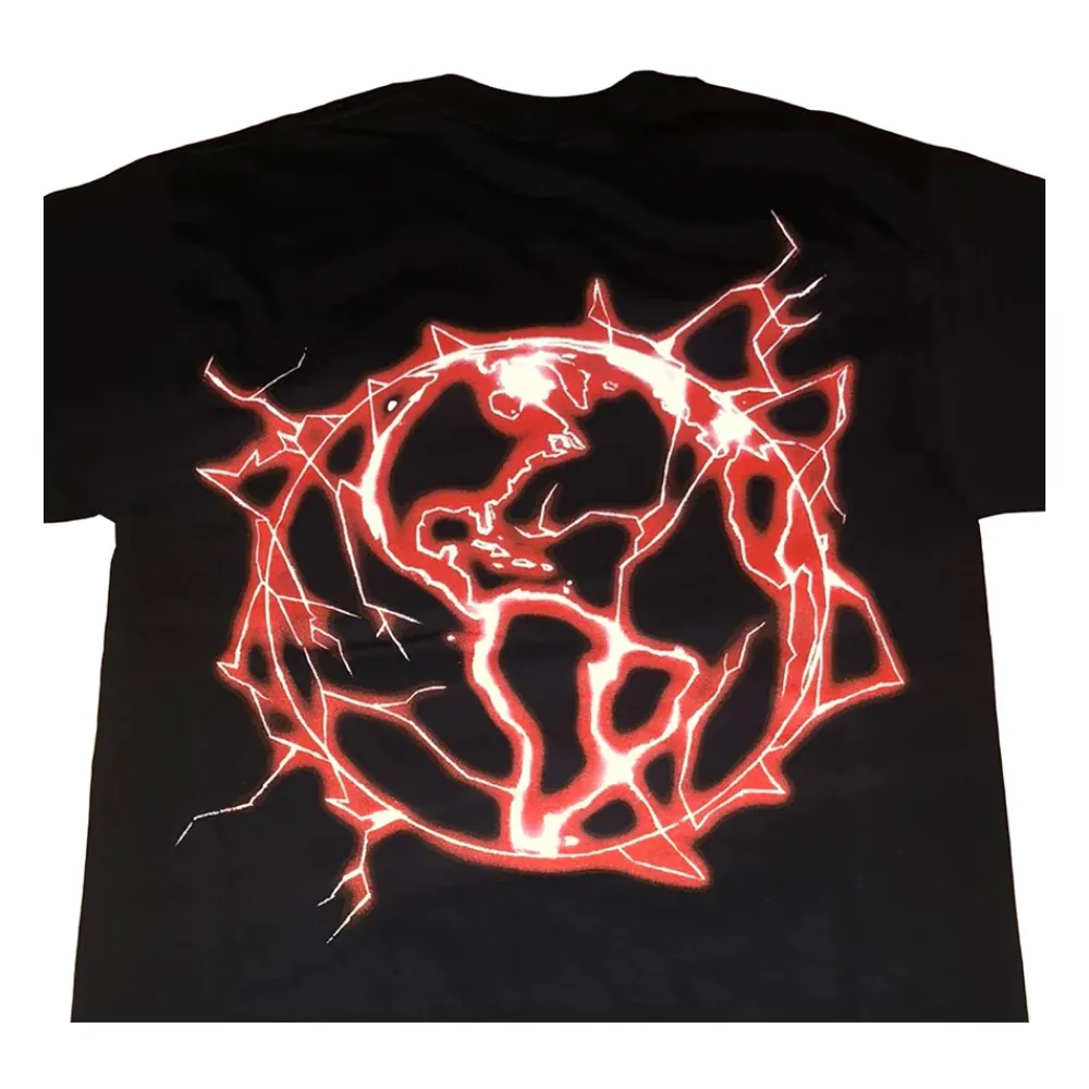 Revenge Red Lightning Tee Black|Plus2 Fashion