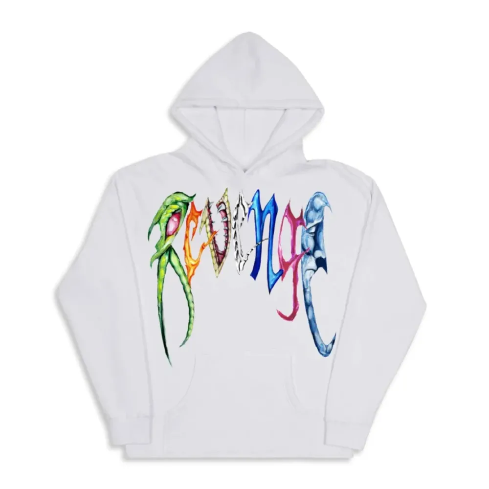 Revenge x Trippie Redd Arch Logo Hoodie White|Plus Sale
