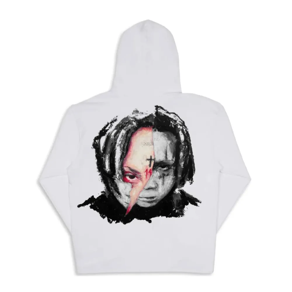 Revenge x Trippie Redd Arch Logo Hoodie White|Plus Sale