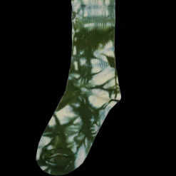 Tie Dye Crew Socks Dark Green | PLUS|Sole Best