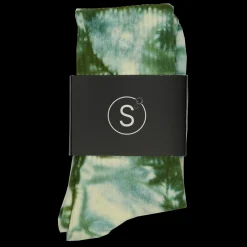 Tie Dye Crew Socks Dark Green | PLUS|Sole Best