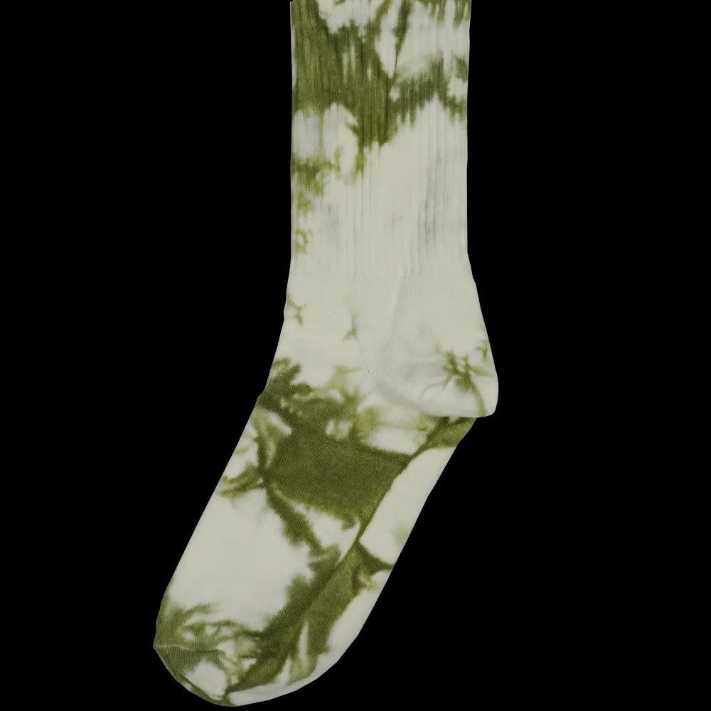 Tie Dye Crew Socks Light Green | PLUS|Sole New