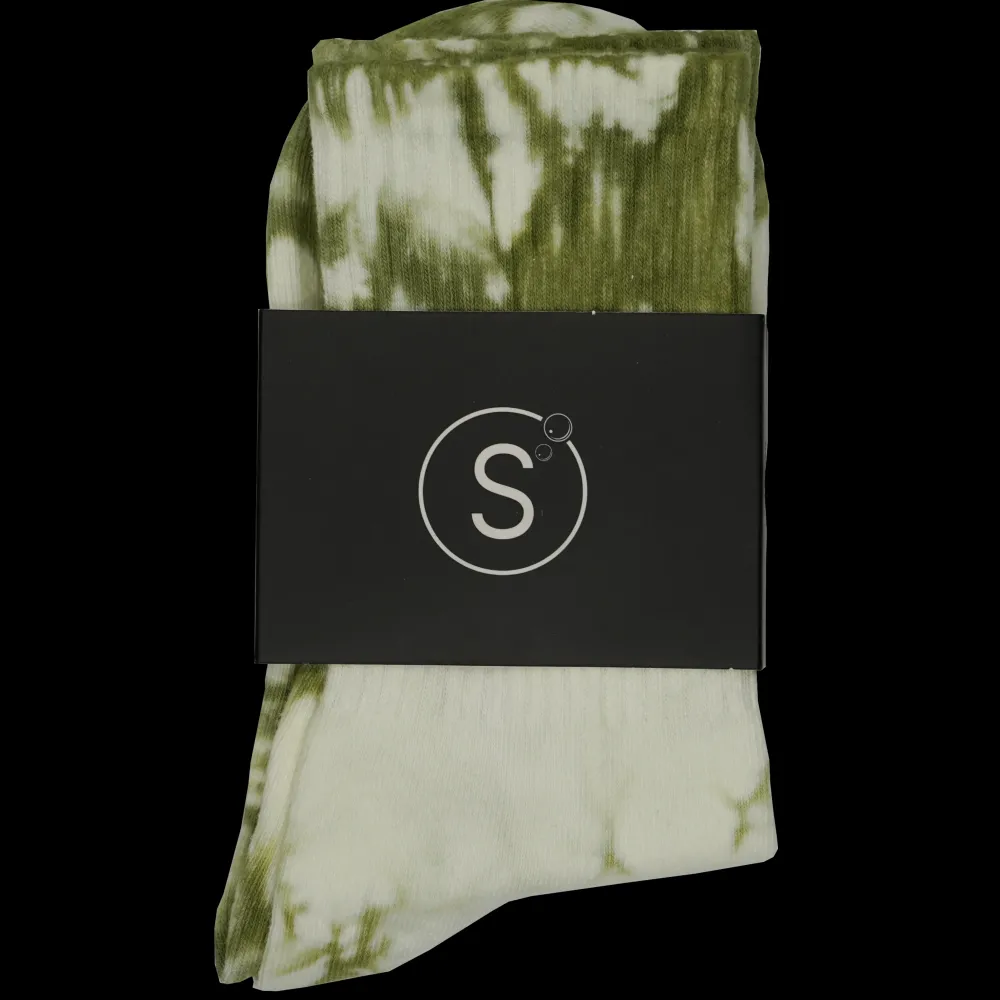 Tie Dye Crew Socks Light Green | PLUS|Sole New