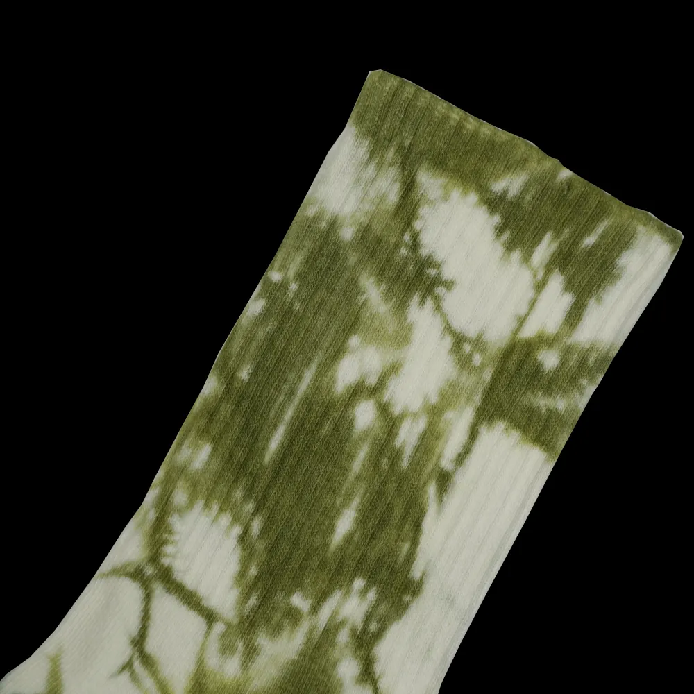 Tie Dye Crew Socks Light Green | PLUS|Sole New