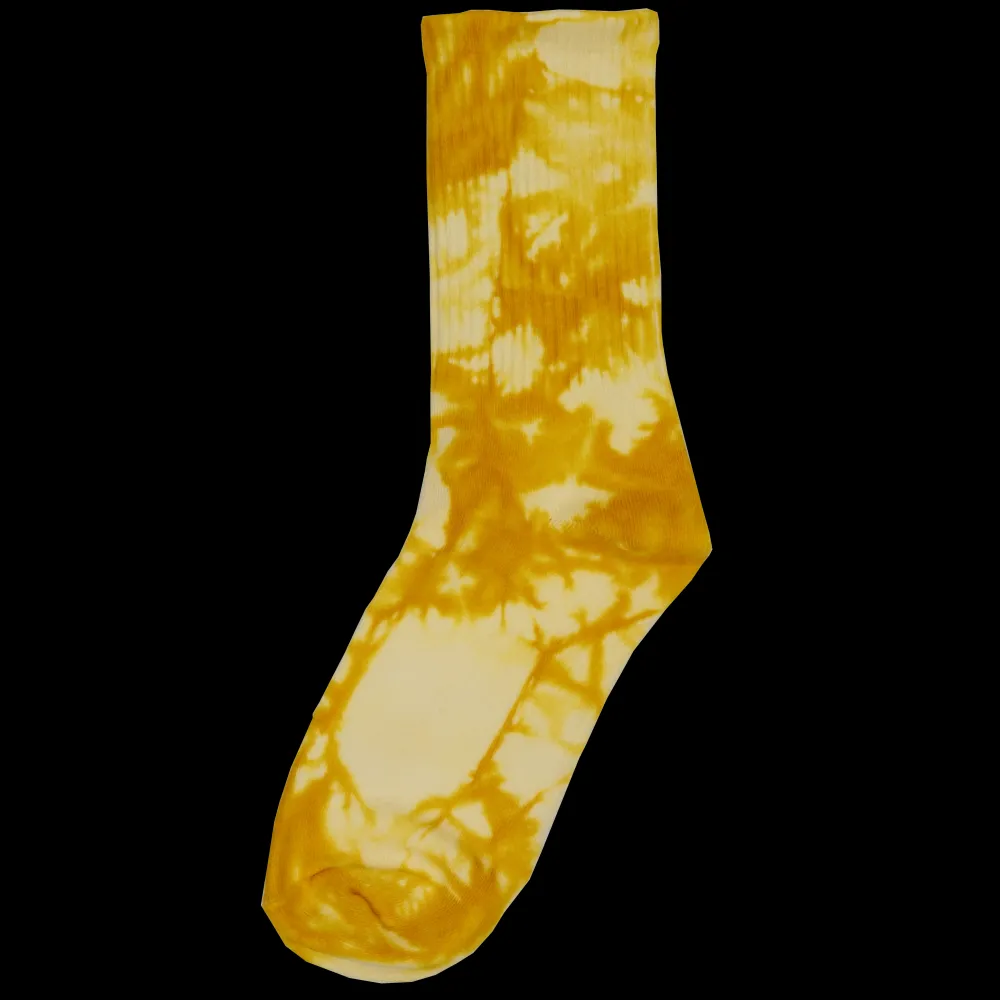 Tie Dye Crew Socks Yellow | PLUS|Sole Clearance
