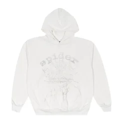 Spider Worldwide OG Rhinestone Logo Hoodie White ||Plus Outlet
