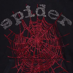 Spider Worldwide OG Rhinestone Logo Hoodie Black ||Plus New