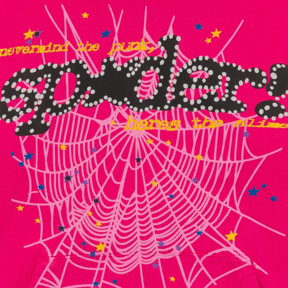 Spider Worldwide Punk V2 Hoodie Pink ||Plus Best