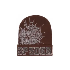 Spider Worldwide Web Beanie Brown|Plus New
