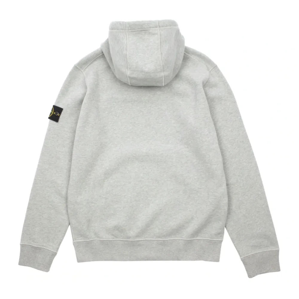 Stone Island Brushed Cotton Fleece Hooded Sweatshirt Dust Melange ||Plus New