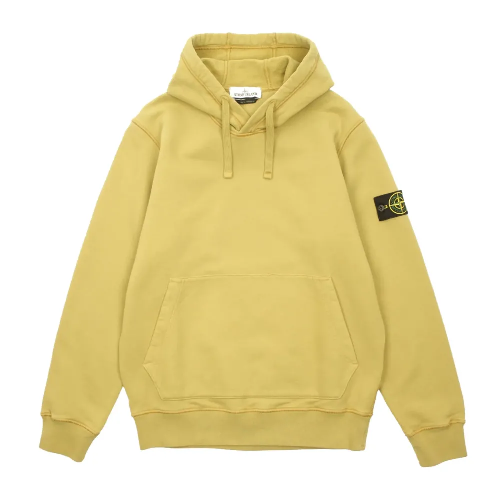Stone Island Brushed Cotton Fleece Hooded Sweatshirt Dark Beige ||Plus Discount