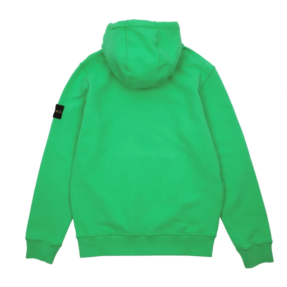 Stone Island Brushed Cotton Fleece Hooded Sweatshirt Green ||Plus Discount