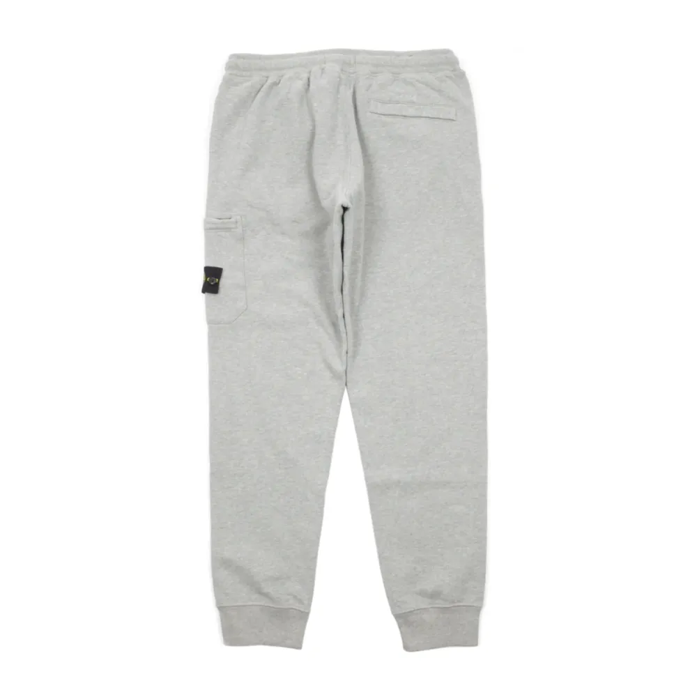 Stone Island Brushed Cotton Fleece Cargo Sweatpants Dust Melange ||Plus New